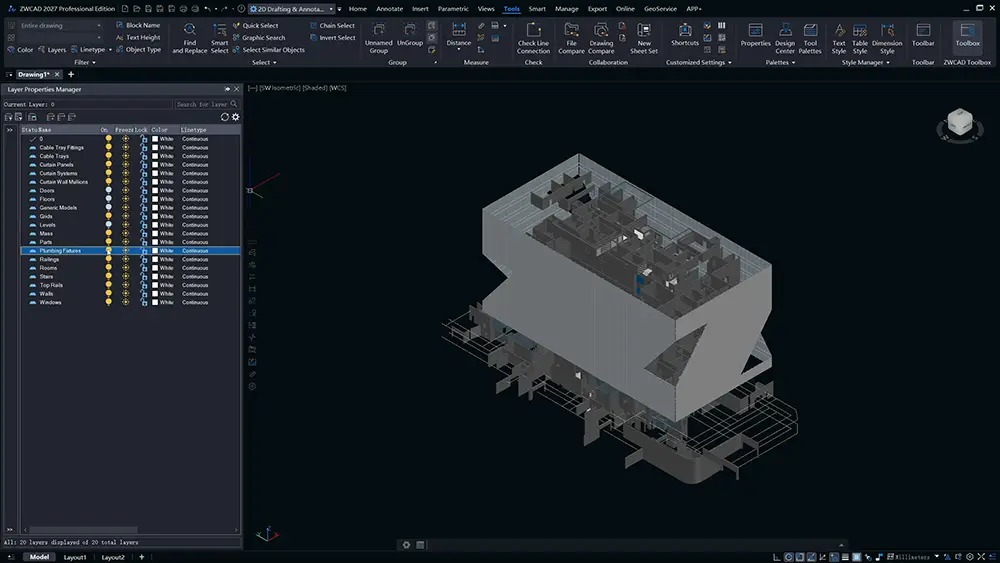 Interfața oficială de lucru în software-ul ZWCAD pentru proiectare CAD - LicențePC