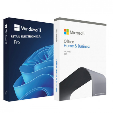 Windows 11 PRO, Retail, electronica + Microsoft Office Home and Business 2021 electronica
