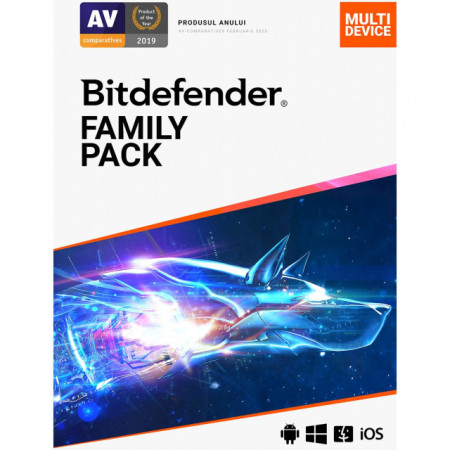 Bitdefender Family Pack , 15 dispozitive, 1 an - Licenta Electronica