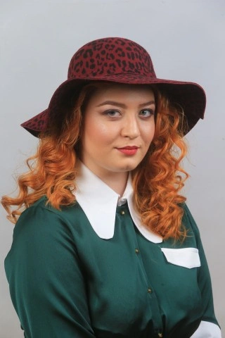 Palarie dama fetru grena