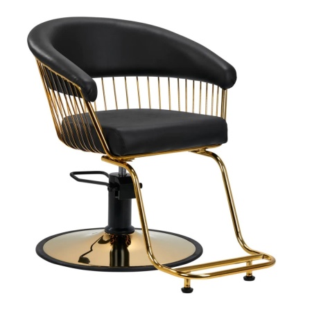Scaun coafor negru auriu