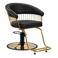 Scaun coafor negru auriu