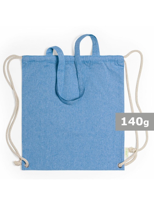 AX™ Geantă de bumbac reciclat 2 în 1, geantă cu șnur și geantă de cumpărături - Img 1