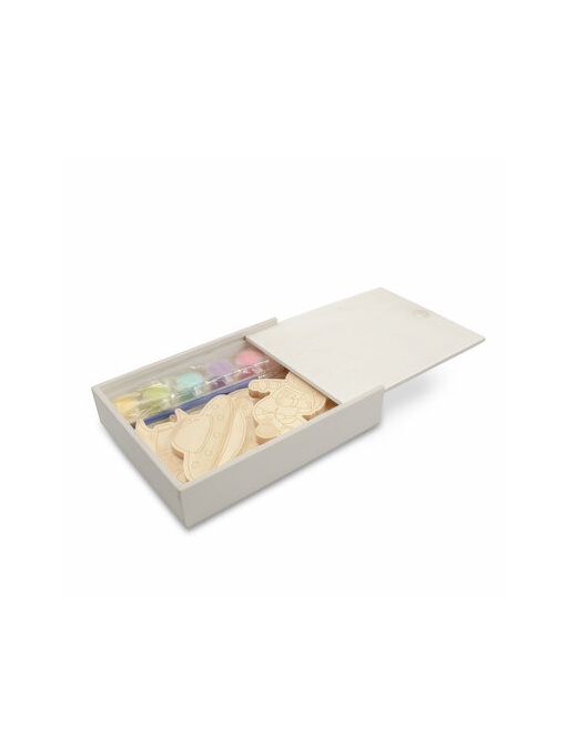 AX™ Wooden blocks set for painting, paints and 2 brushes | Priya