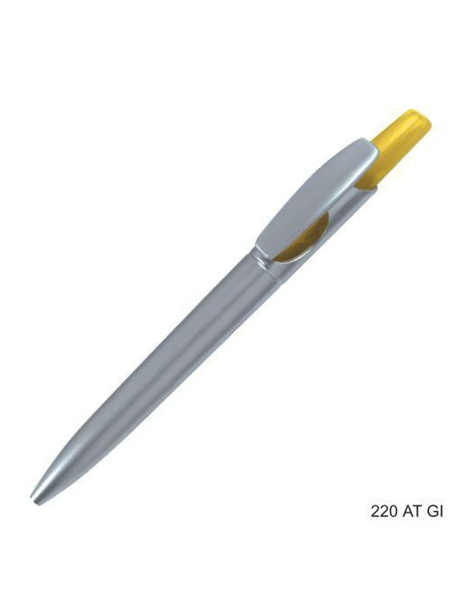 Gathered™ Pix Stilus din plastic, corp gri metalizat, parti color