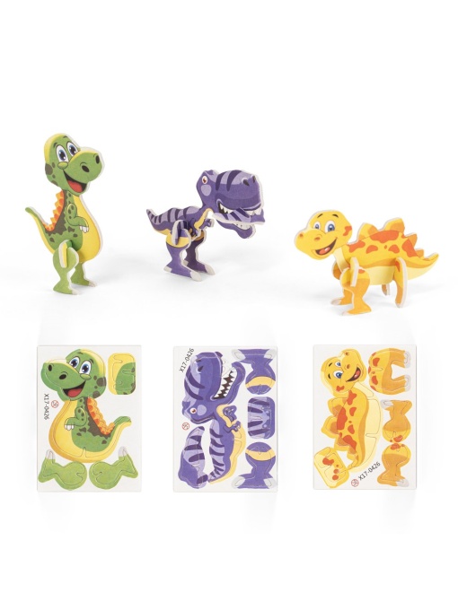 hi!™ DINOSAURUS Puzzle 3D din hârtie și EVA în formă de dinozaur - Img 1