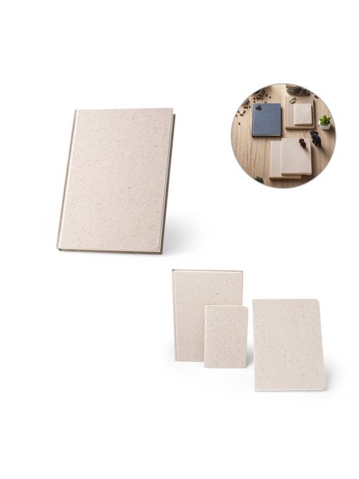 hi!™ ORGANIC RIGID A5 hardcover notebook made of organic elephant material (80%) - Img 1