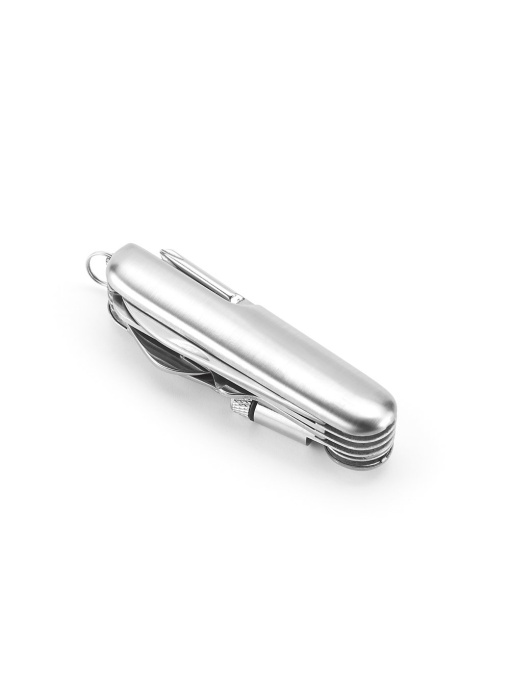 hi!™ SOLDEN Briceag multifuncțional din oțel inoxidabil și metal cu mini lanternă cu LED