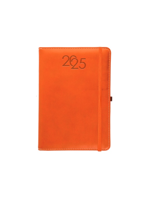 ON™ Daily diary 2025, cover with border stitching, pen holder and white paper
