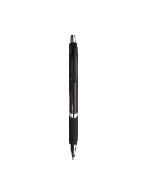 ON™ Plastic snap pen with coloured barrel, rubberised grip and chromed details