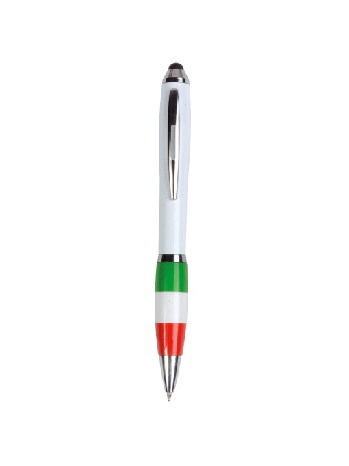 ON™ Pix cu răsucire, corp alb, grip tricolor (steagul Italiei) și vârf touchscreen