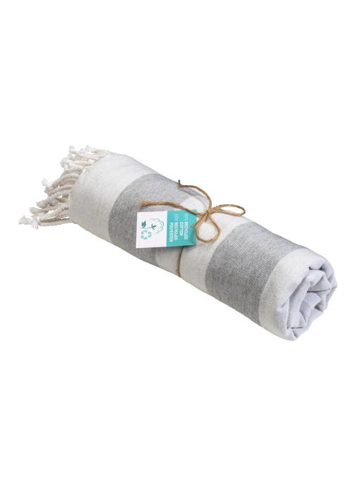 ON™ Recycled cotton fringed beach towel, size 90x170 cm
