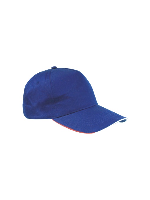 ON™ Șapcă din bumbac cu 5 panouri, paspoal tricolor și broderie cu steagul Italiei pe curea