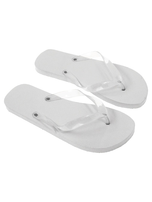 ON™ UNISEX flip-flops with PE (120 g) sole and transparent PVC straps. One size (40-44)