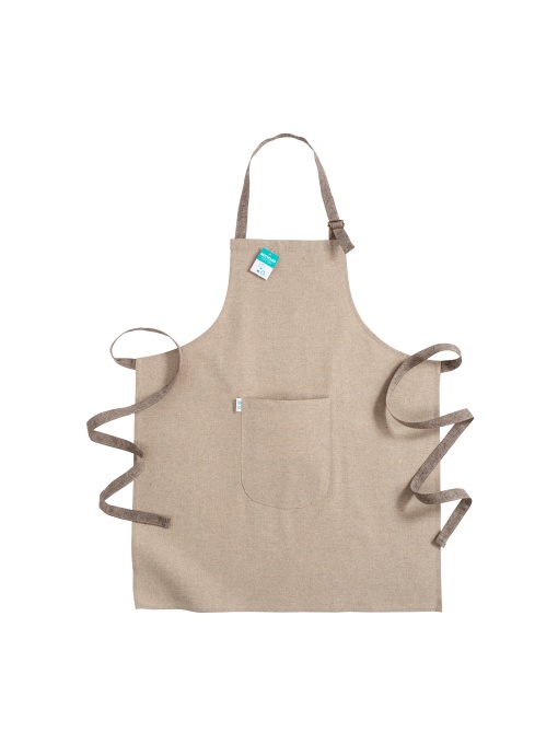 ON™ Șorț lung din bumbac reciclat 190 g/m2, cu buzunar frontal și cordon de 110 cm la spate