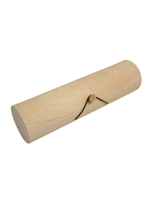 ON™ Suport cilindric din lemn de pin pentru o sticlă, cu închidere elastică