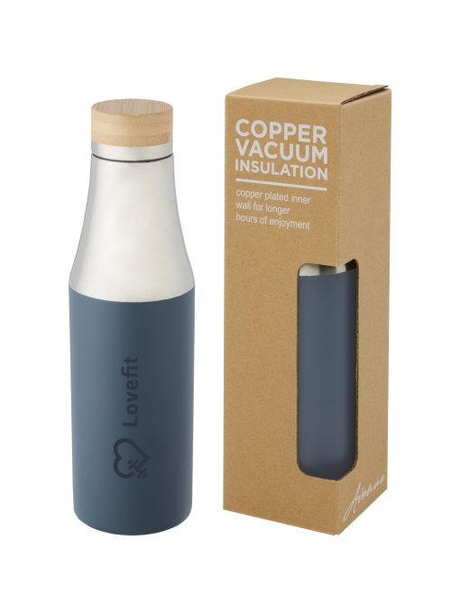 PF™ Hulan sticlă termoizolantă din oțel inoxidabil 540 ml cu cupru și capac din bambus - Img 1