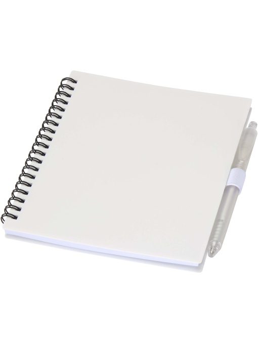 PF™ Niove recycled plastic soft cover notebook and ballpoint pen set (blue ink)