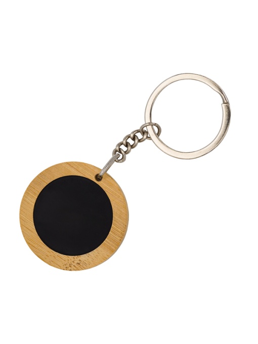 Royal™ EMMA metal and bamboo keyring beige