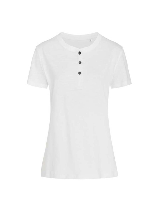 Tricou cu guler rotund și nasturi pentru femei