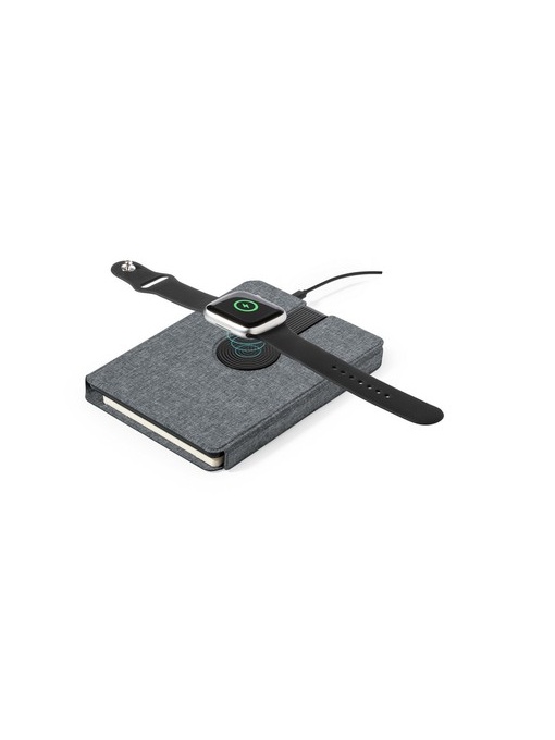 AX™ Caiet multifuncțional RPET A5, încărcător wireless magnetic 10W, power bank 5000 mAh