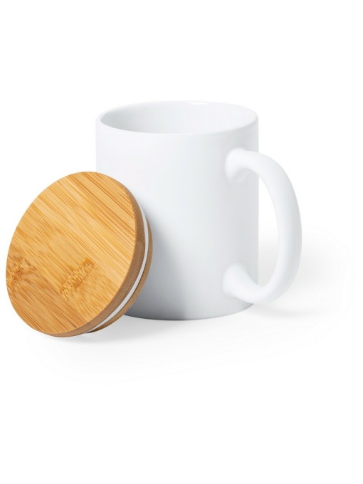AX™ Cană ceramică 370 ml cu capac din bambus