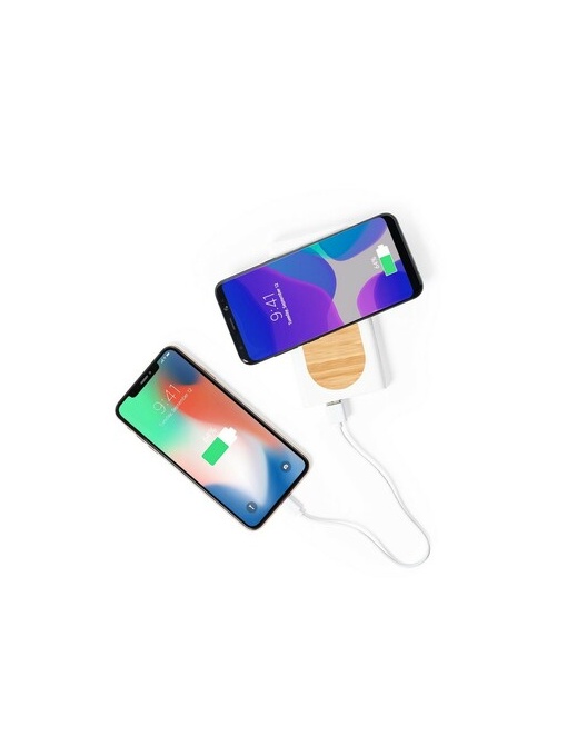 AX™ Încărcător wireless magnetic din bambus 10W, suport pentru telefon