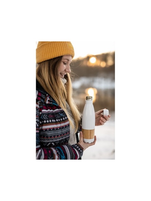 AX™ Sticlă termo 500 ml cu detaliu din bambus | Blake