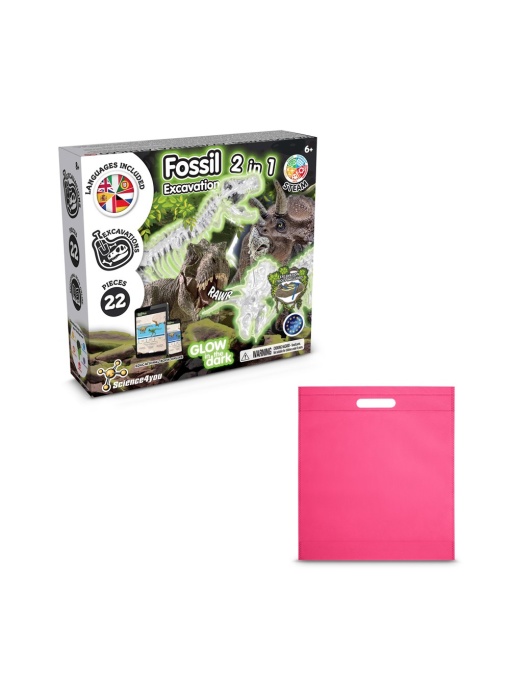 hi!™ 2 in 1 Fossil Excavation Kit IV Joc educațional furnizat cu o pungă cadou nețesută (80 g/m²)