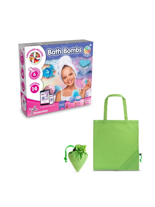 hi!™ Bath Bombs Kit V Joc educațional furnizat cu o pungă de cadou pliabilă 190T
