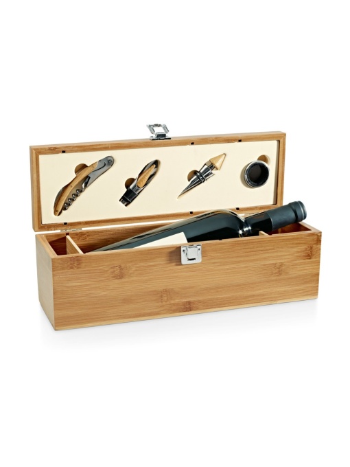 hi!™ SYRAH Bamboo, zinc and stainless steel wine set