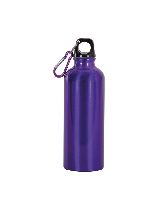 ON™ Aluminium water bottle (500 ml) with plastic lid and snap hook (22 cm tall)