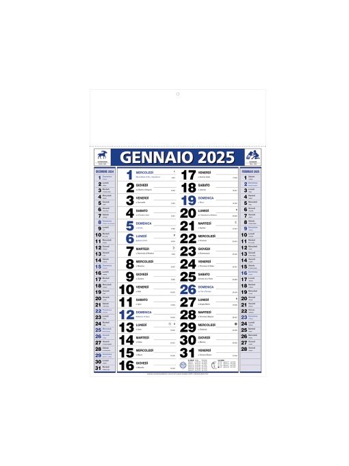 ON™ Monthly wall calendar 2025, 12 months, on coated paper, heat-sealed