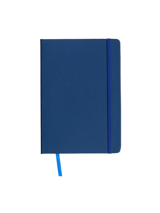 ON™ PU notebook with coloured elastic, squared sheets (80 pages), satin bookmark
