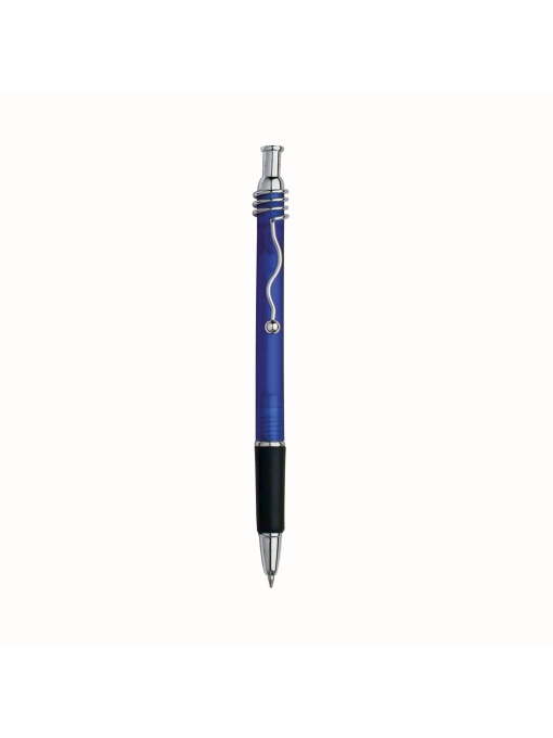 ON™ Snap pen with frosted barrel, metal wavy clip and rubberised grip