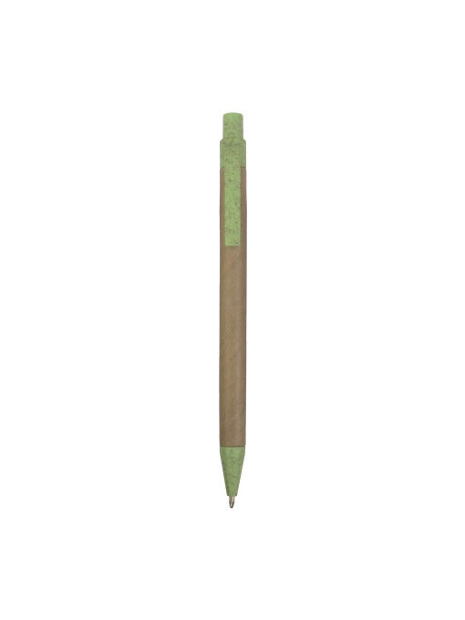 ON™ Push button ball pen with recycled carton barrel and wheat-straw (50%) and PP (50%)
