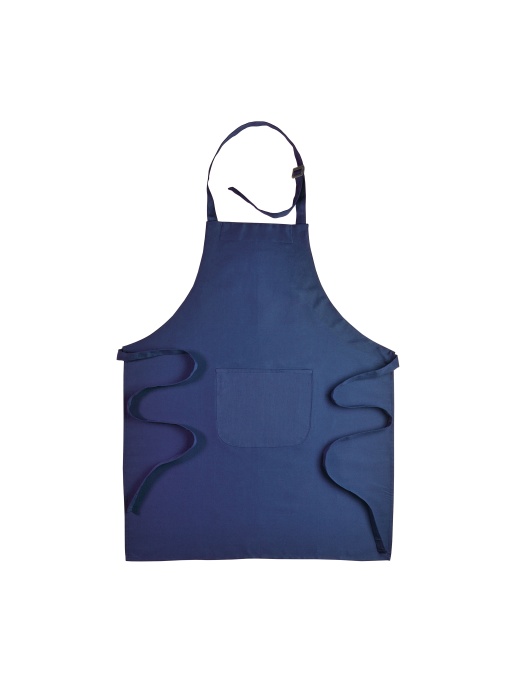 ON™ 30% cotton/70% polyester (180 g/m2) long cooking apron with front pocket and plastic buckl