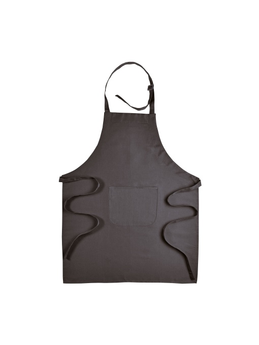 ON™ 30% cotton/70% polyester (180 g/m2) long cooking apron with front pocket and plastic buckl