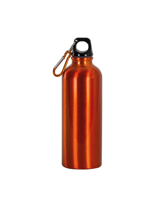 ON™ Aluminium water bottle (500 ml) with plastic lid and snap hook (22 cm tall)