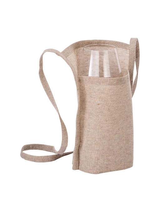 ON™ Tasting glass holder in recycled cotton 150g/m2, with 90 cm string.