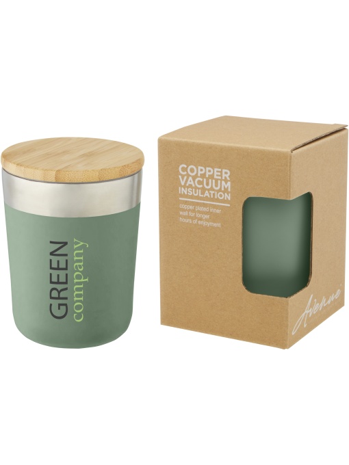 PF™ Lagan 330 ml copper vacuum insulated stainless steel tumbler with bamboo lid - Img 1