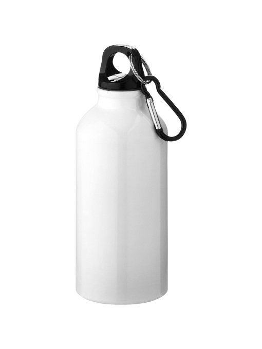 PF™ Oregon 400 ml RCS certified recycled aluminium water bottle with carabiner