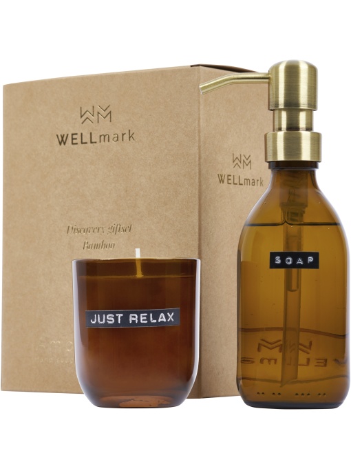 PF™ Wellmark Discovery set dispenser săpun lichid 200 ml și lumânare parfumată 150 g – parfum bambus