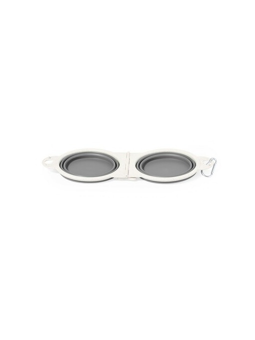 AX™ Bol dublu pentru câine cu elemente din paie de grâu, pliabil, clips pentru carabină