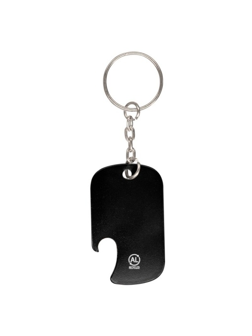 AX™ Recycled aluminium keyring, bottle opener