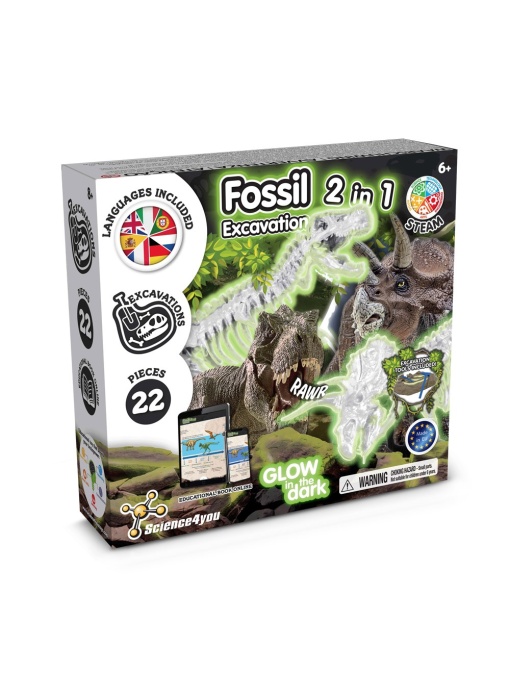 hi!™ 2 in 1 Fossil Excavation Kit I Joc educațional pentru copii