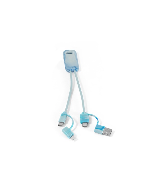 hi!™ BERNERS Cablu USB super rapid 6 în 1 în Pet reciclat (100% rPET)