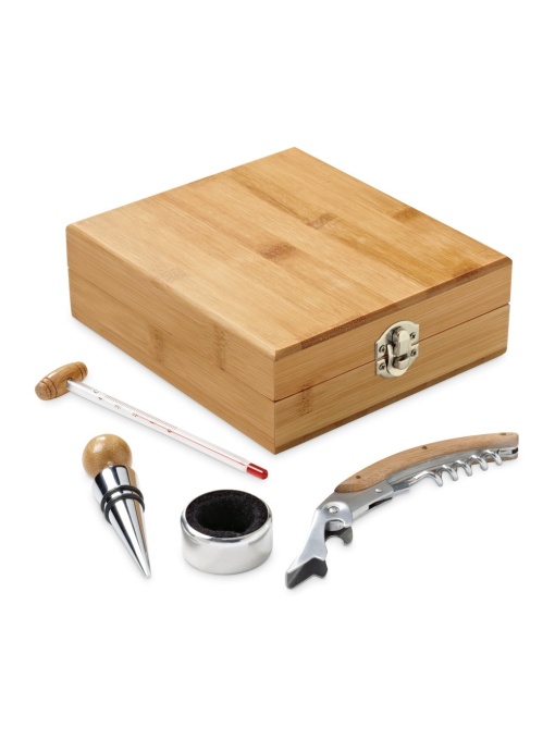 hi!™ CABERNET Bamboo, zinc and stainless steel wine set