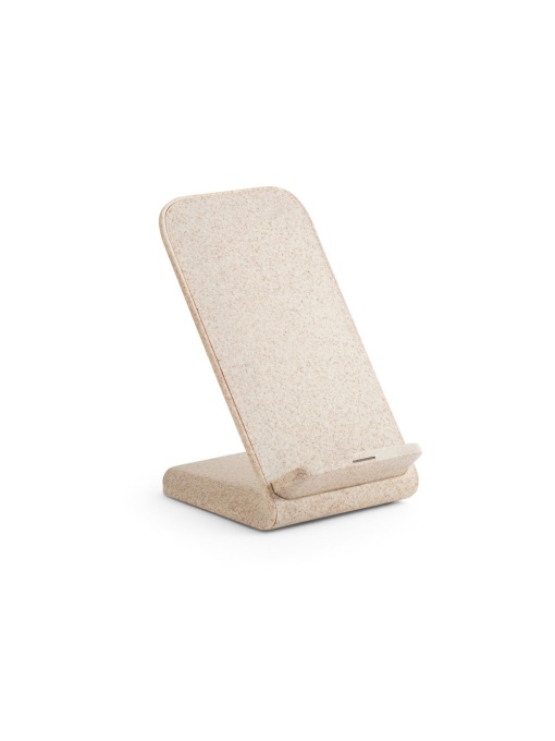 hi!™ ENGLERT Suport pentru smartphone cu încărcător wireless ultrarapid de 15 W din ABS reciclat (100% rABS) și bambus