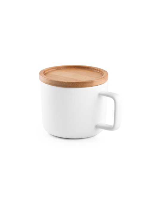 hi!™ FANGIO Cană din ceramică cu capac și bază din bambus 230 mL